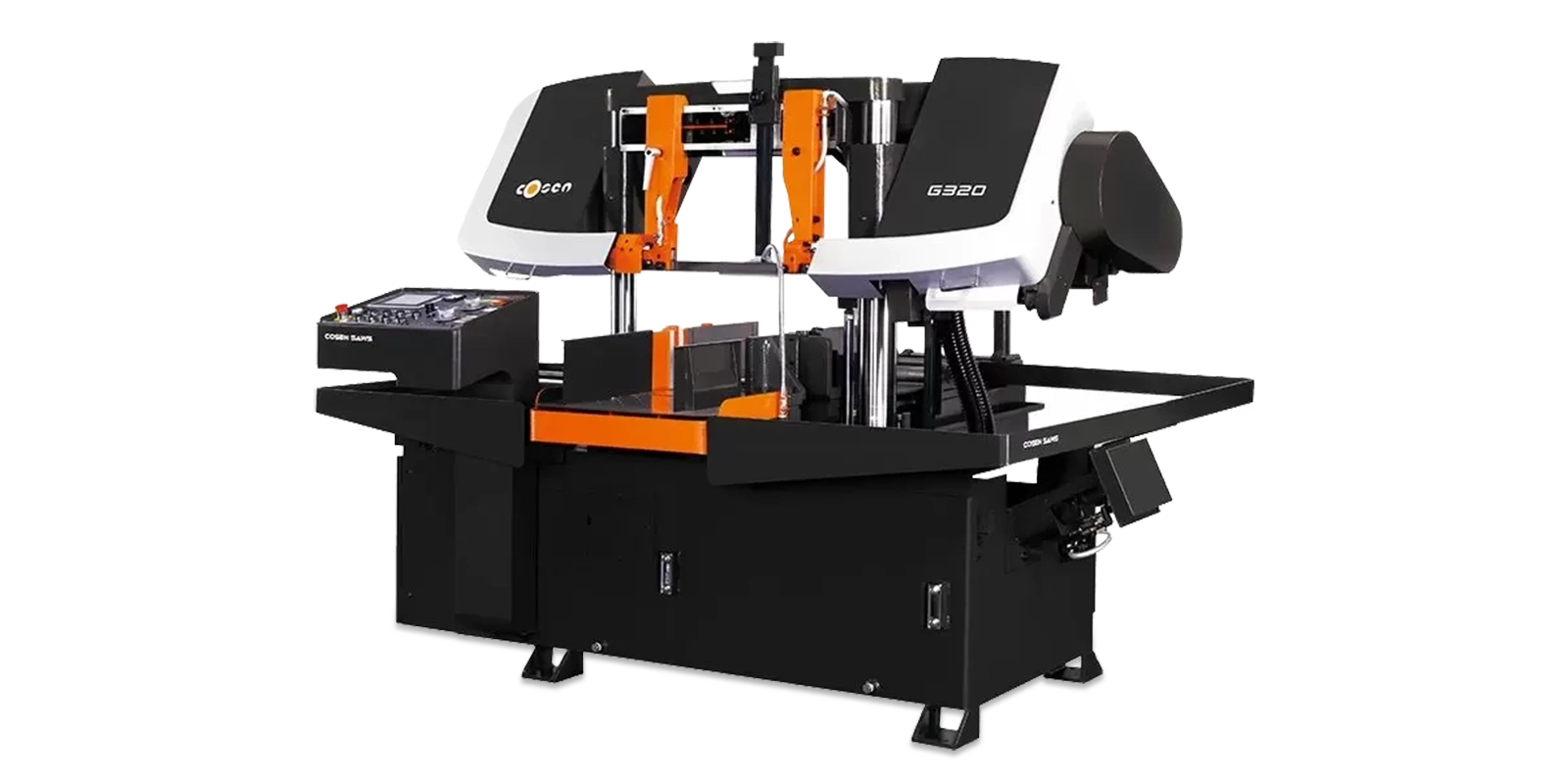 Sierra de cinta automática horizontal de doble columna